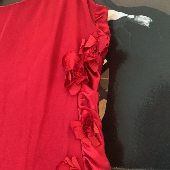 BADGLEY MISCHKA Designer silk red holiday dress S; fits about a size 4 (runs sm) - Picture 8 of 11